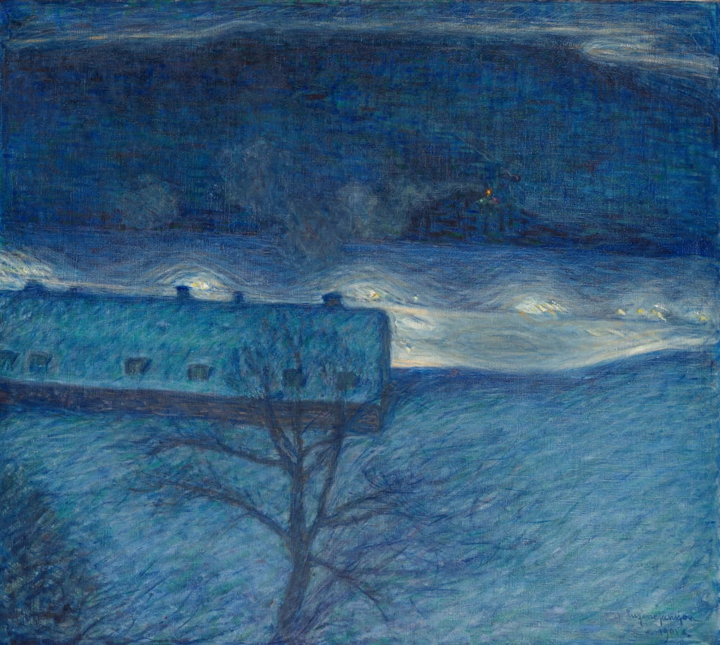 Eugène Jansson - Notte d'inverno sul molo, Thiel Gallery, Stockholm